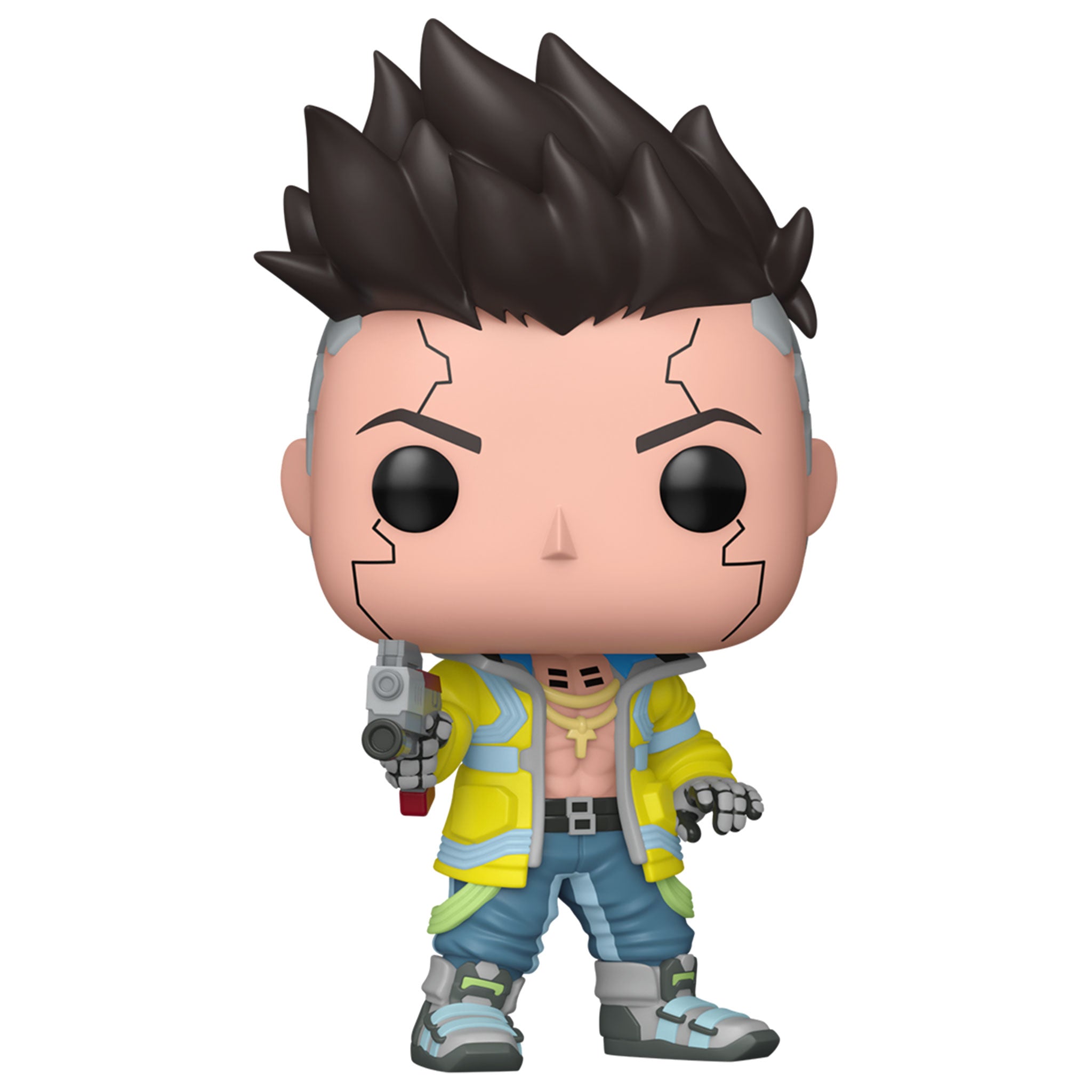 Funko Pop David Martinez #2581 fuera de caja fondo blanco con pistola Yukimura