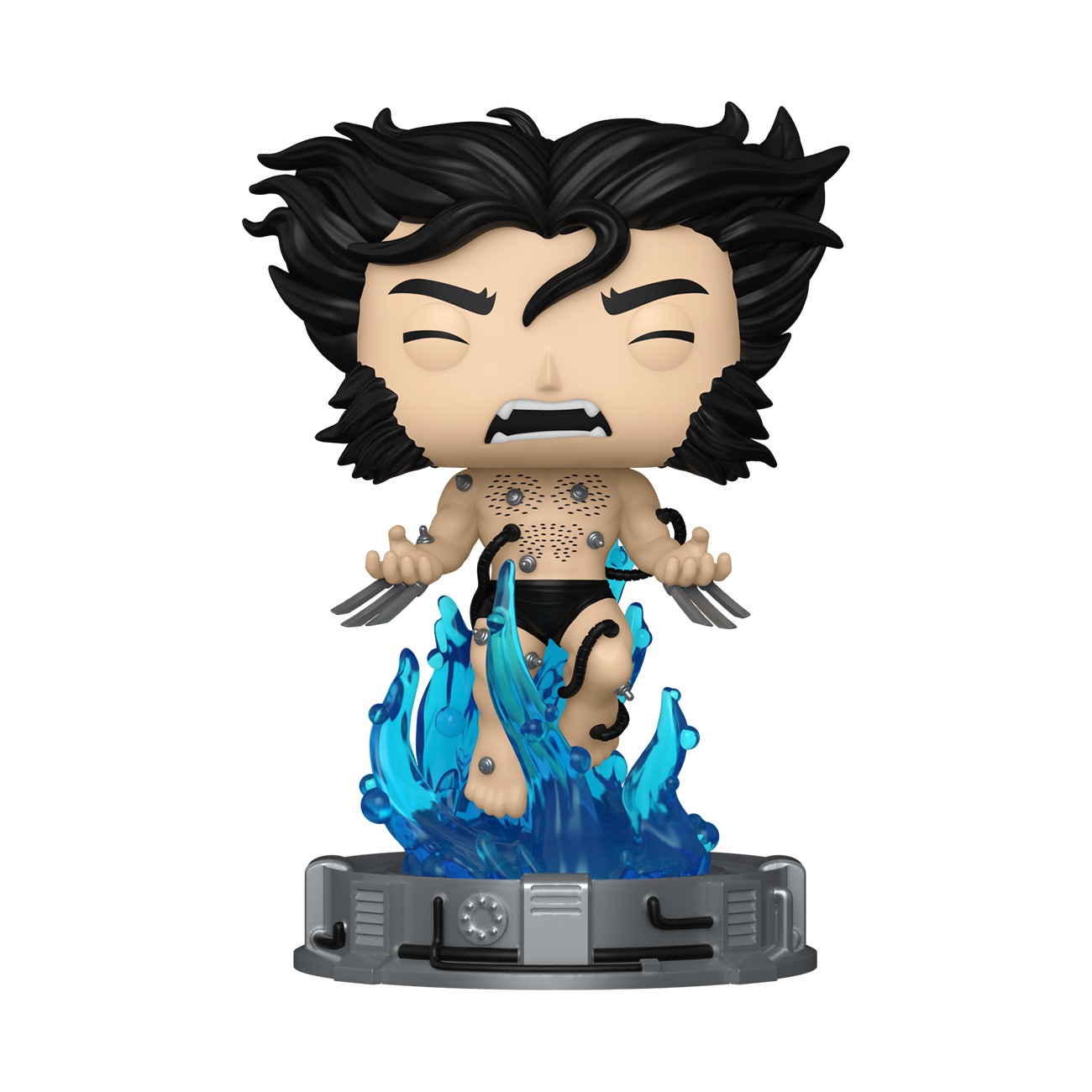 Funko Pop Premium Weapon X #1659 figura suelta tanque azul adamantium fondo blanco estudio